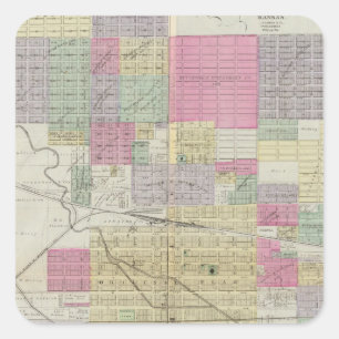 Adesivo Quadrado Cidade de Hutchinson, Reno County, Kansas