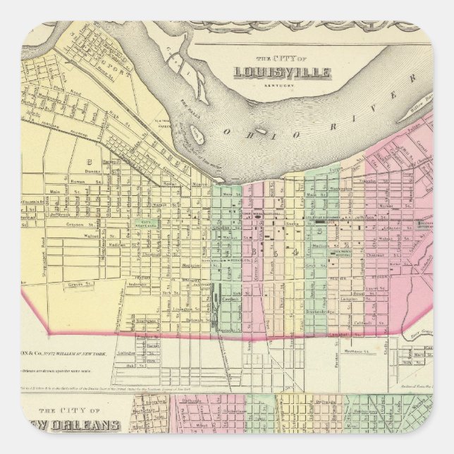 Adesivo Quadrado Cidade De Louisville Kentucky (Frente)