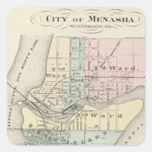 Adesivo Quadrado Cidade de Menasha, cidade de Neenah