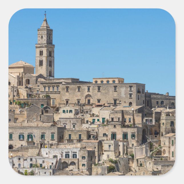 Adesivo Quadrado Cidade de Sassi di Matera na Itália (Frente)
