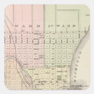 Adesivo Quadrado Cidade de Sheboygan, capital de distrito de