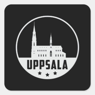 Adesivo Quadrado Cidade de Uppsala, Suecia, linha do horizonte, Pre