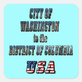 Adesivo Quadrado Cidade de Washington no Distrito de Columbia EUA