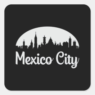 Adesivo Quadrado Cidade do México México Gift Engraçado com Skyl