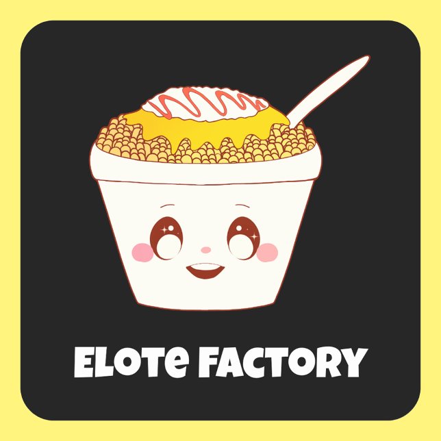 Adesivo Quadrado Cidade Mexicana De Milho Em Uma Taça (Criador carregado)