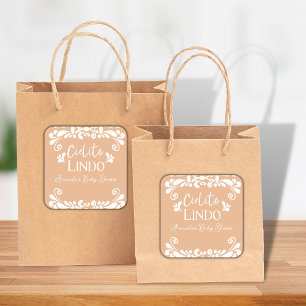 Adesivo Quadrado Cielito Lindo Chá de fraldas Neutro Fiesta Mexican