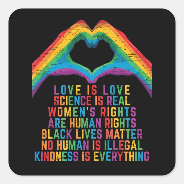 Adesivo Quadrado ciência é real - Vidas Negras Matter Square Sticke (Frente)