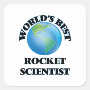 Adesivo Quadrado Cientista do Rocket do mundo o melhor