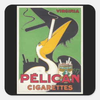 Adesivo Quadrado Cigarros Pelicanos - Cigarros Vintage