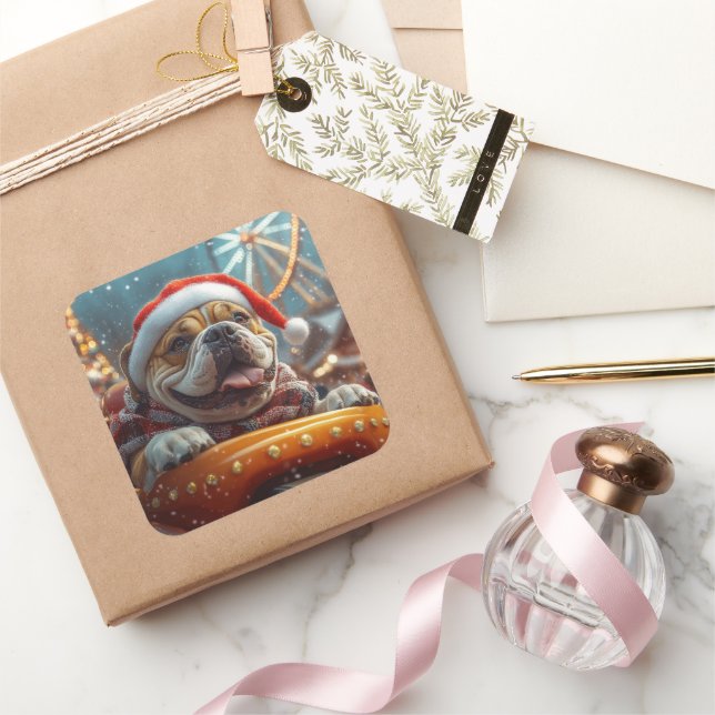 Adesivo Quadrado Cilindro Bullmastiff Porta copos Natal (Presentear)