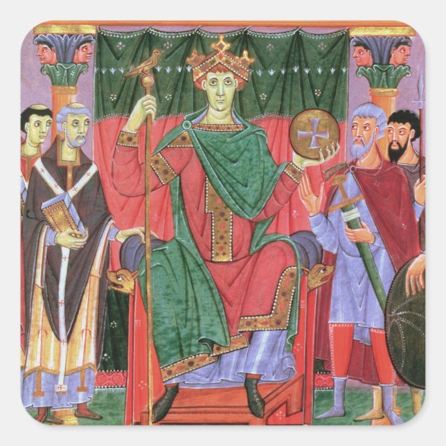 Adesivo Quadrado Cim.4453 f.42r Santo Imperador Romano Otto III Ent (Frente)