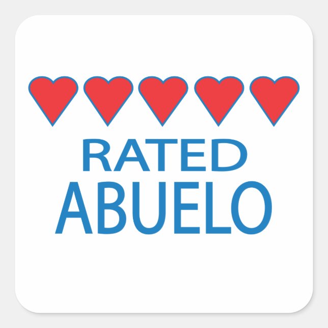 Adesivo Quadrado Cinco Corações Abuelo (Frente)
