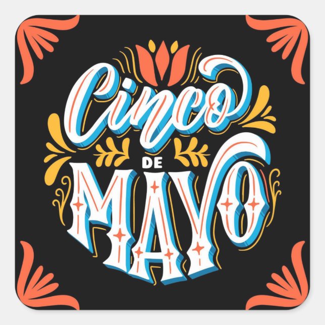 Adesivo Quadrado Cinco De Mayo (Frente)