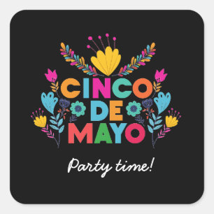Adesivo Quadrado Cinco de Mayo, México Colorido