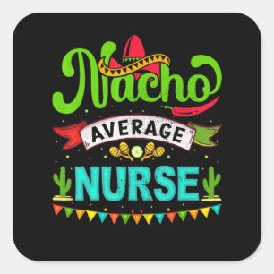 Adesivo Quadrado Cinco De Mayo Vintage Mexicano Nacho Enfermeira Mé
