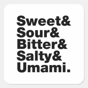 Adesivo Quadrado Cinco gostos básicos