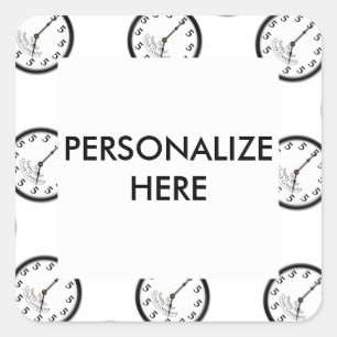 ADESIVO QUADRADO CINCO HORAS DE RELÓGIO