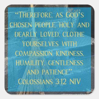 Adesivo Quadrado Cinderella Colossians 3:12 Stickers