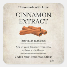 Adesivo Quadrado Cinnamon Extract Modern Label Sticker ZVEG_101_01