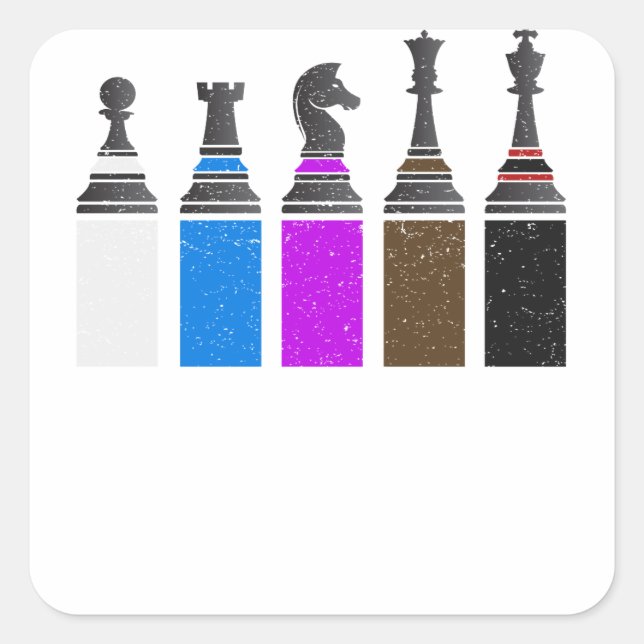 Adesivo Quadrado Cintos De Xadrez Jiu Jitsu Com Base Distante (Frente)