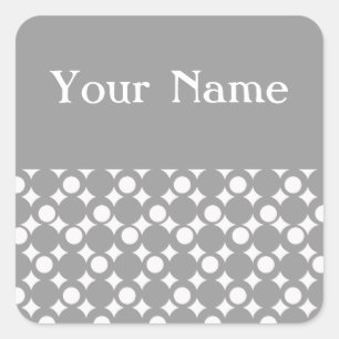 Adesivo Quadrado Cinza de Bola de Mod da Design @ Emporio Moffa com