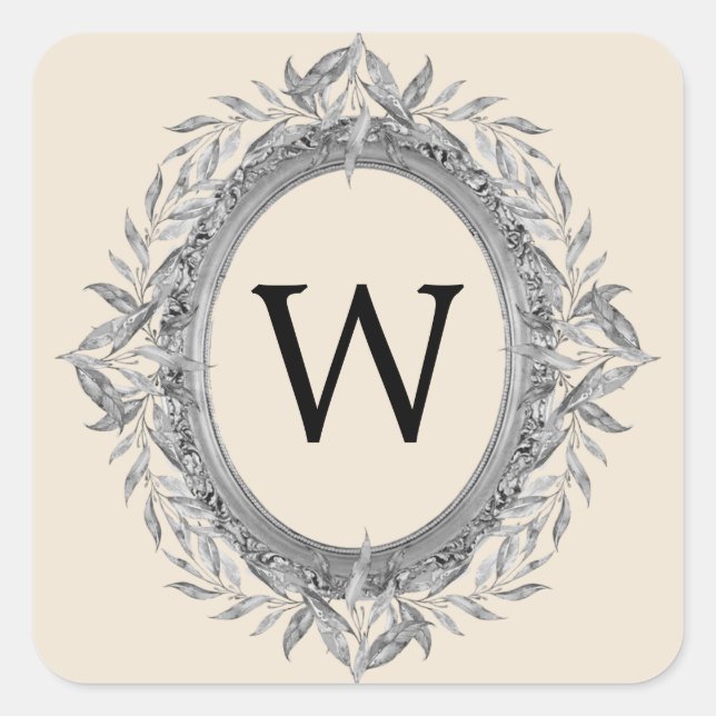 Adesivo Quadrado Cinza de prata festiva deixa a camada monográfica (Frente)