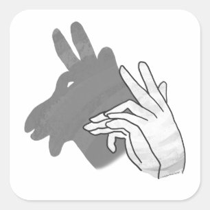Adesivo Quadrado Cinza Hand Silhouette Billy Goat
