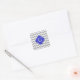 Adesivo Quadrado Cinza White Chevron Cobalt Blue Quatrefoil Monogra (Envelope)