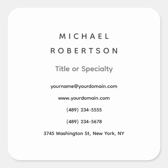 Adesivo Quadrado Cinzas Brancas Mínimas Modernas e Limpas (Frente)