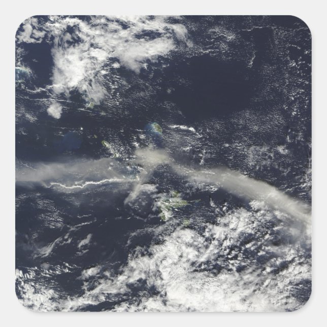 Adesivo Quadrado Cinzas de Colinas de Soufriere, Montserrat (Frente)