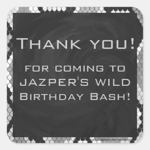 Adesivo Quadrado Cinzas de nádegas, brancas e monogramas pretos