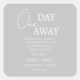 Adesivo Quadrado Cinzas Minimalistas Um Dia De Festa De Casamento O