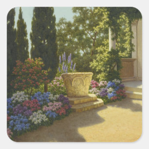 Adesivo Quadrado Cipriotas Vintage Ivan Choultse Jardin Villa