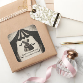 Adesivo Quadrado Circo Vintage | Halloween do Tema do Carnaval Asso