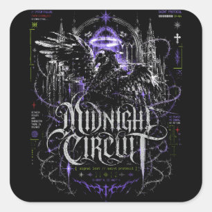Adesivo Quadrado Circuito da Meia-Noite Gráfico Gótico Ciberpunk