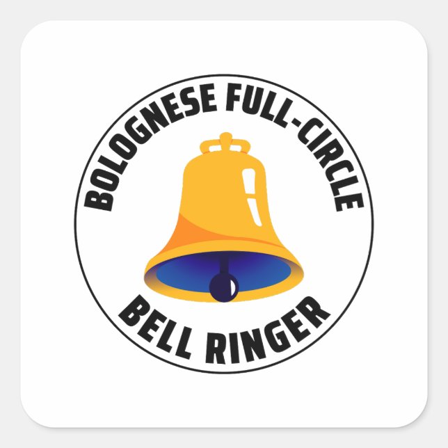 Adesivo Quadrado Círculo de Cheio de Bolonha Ringer Ringing (Frente)