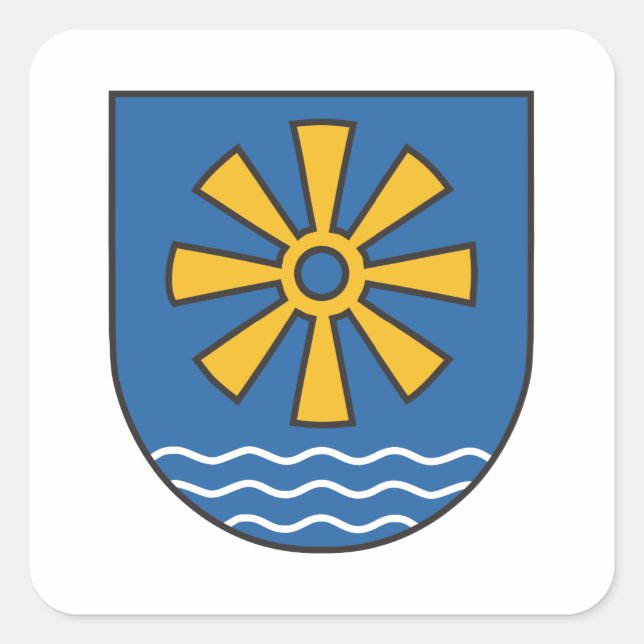 Adesivo Quadrado Círculo de lago de solo brasão (Frente)
