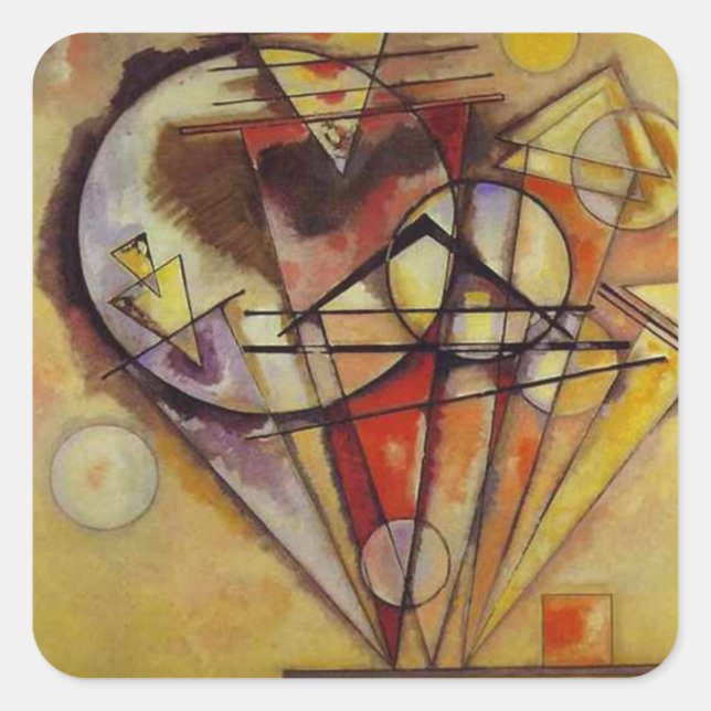 Adesivo Quadrado Círculos de Abstrato Kandinsky (Frente)