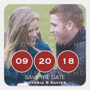 Adesivo Quadrado Círculos modernos vermelhos Foto para salvar os ad