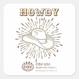 Adesivo Quadrado CISV Austin Howdy