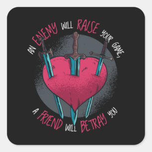 Adesivo Quadrado Citação da Traição