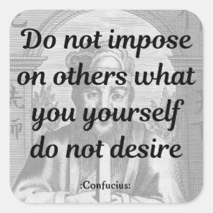 Adesivo Quadrado Citação de Confúcio