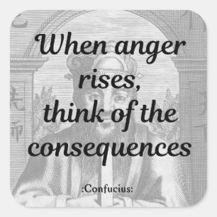 Adesivo Quadrado Citação de Confúcio