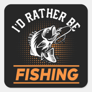 Adesivo Quadrado Citação de Pesca Eu Preferencialmente Os Homens 