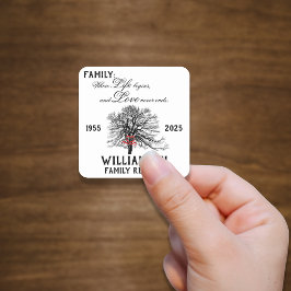 Adesivo Quadrado Citação de Vida da Árvore de Manutenção da Reunião