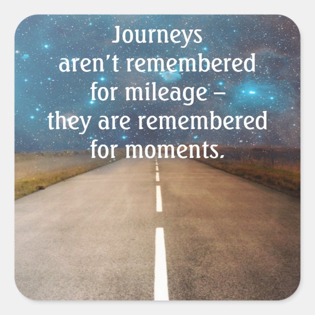 Adesivo Quadrado Citação de vida e Viagens Inspirativos (Frente)