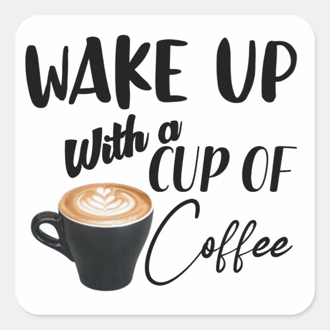 Adesivo Quadrado citação do café (Frente)