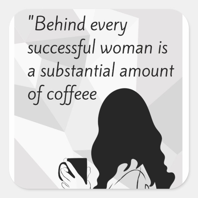 Adesivo Quadrado citação do café (Frente)