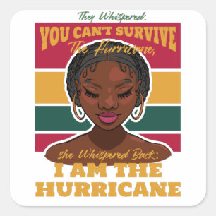 Adesivo Quadrado Citação do Mês da História Negra, Mulher Melanina