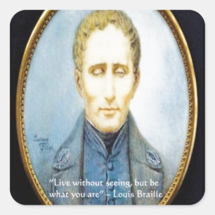 Adesivo Quadrado Citação Famosa de Louis Braille